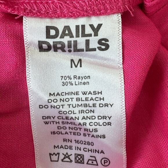 Daily Drills Linen Shorts Hot Pink - Picture 4 of 5